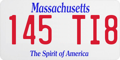 MA license plate 145TI8