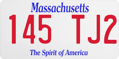 MA license plate 145TJ2