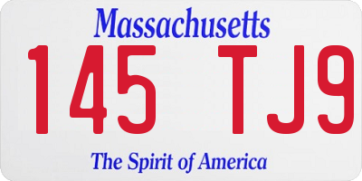MA license plate 145TJ9