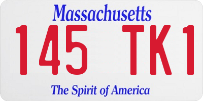 MA license plate 145TK1