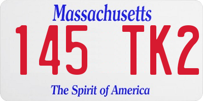 MA license plate 145TK2