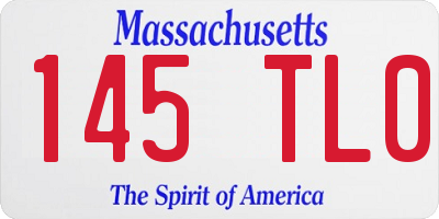 MA license plate 145TL0