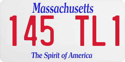 MA license plate 145TL1
