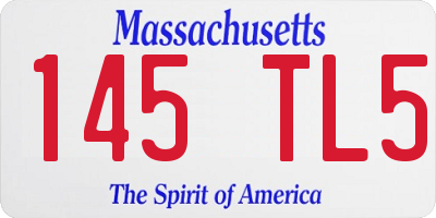 MA license plate 145TL5