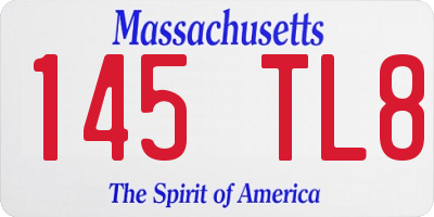 MA license plate 145TL8