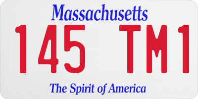 MA license plate 145TM1