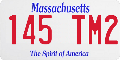 MA license plate 145TM2