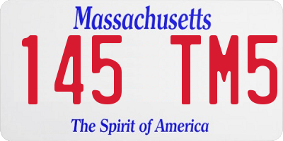MA license plate 145TM5