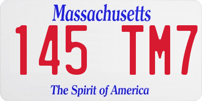 MA license plate 145TM7