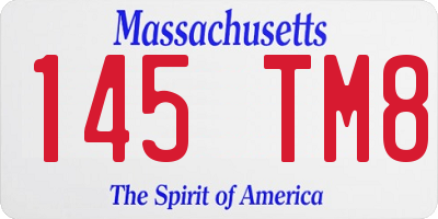 MA license plate 145TM8