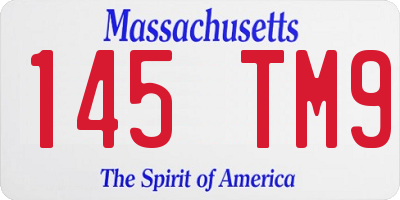 MA license plate 145TM9