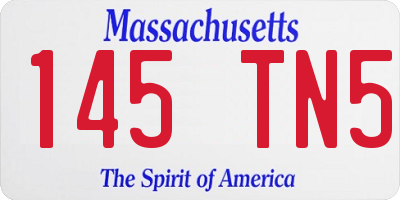 MA license plate 145TN5