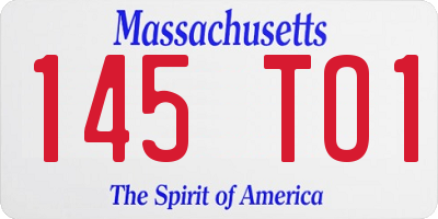 MA license plate 145TO1