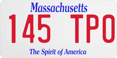 MA license plate 145TP0