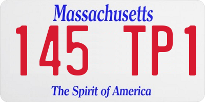 MA license plate 145TP1