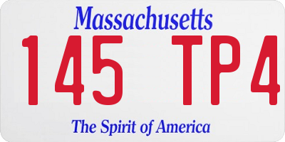 MA license plate 145TP4