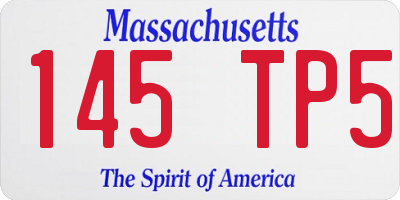 MA license plate 145TP5