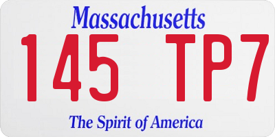 MA license plate 145TP7