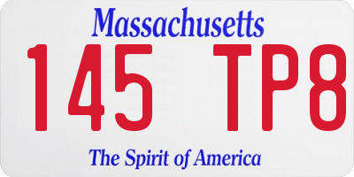 MA license plate 145TP8