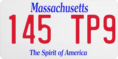 MA license plate 145TP9