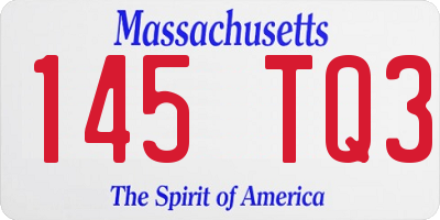 MA license plate 145TQ3