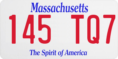 MA license plate 145TQ7