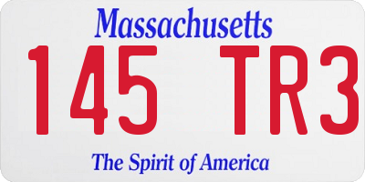 MA license plate 145TR3