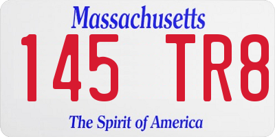 MA license plate 145TR8