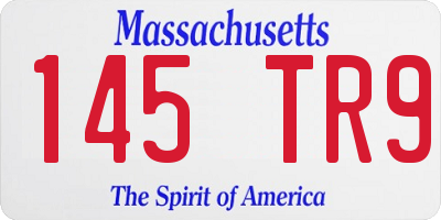 MA license plate 145TR9