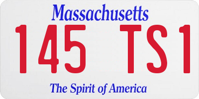 MA license plate 145TS1