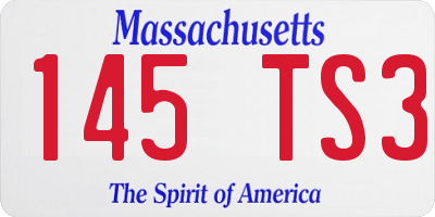 MA license plate 145TS3