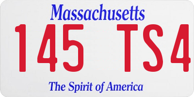 MA license plate 145TS4