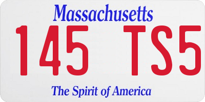MA license plate 145TS5