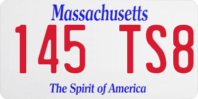 MA license plate 145TS8
