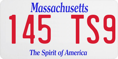 MA license plate 145TS9