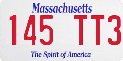 MA license plate 145TT3