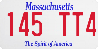 MA license plate 145TT4