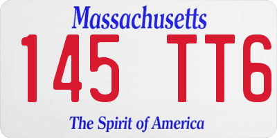 MA license plate 145TT6