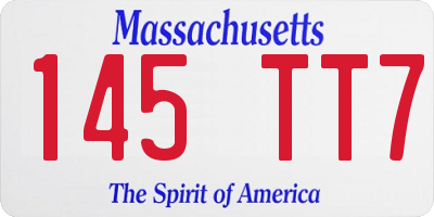MA license plate 145TT7