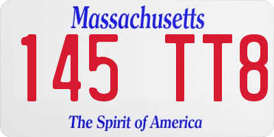 MA license plate 145TT8