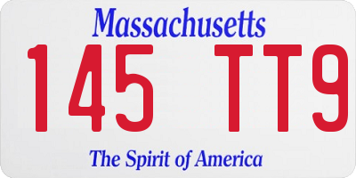 MA license plate 145TT9