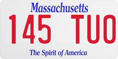 MA license plate 145TU0