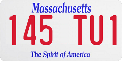 MA license plate 145TU1