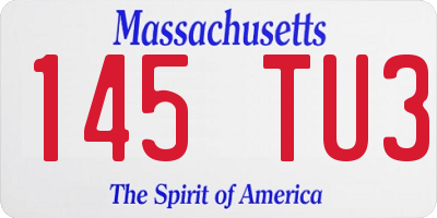 MA license plate 145TU3