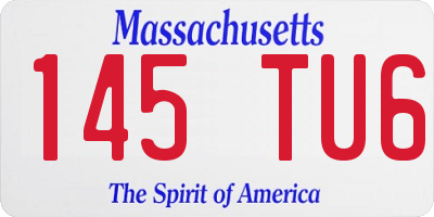 MA license plate 145TU6