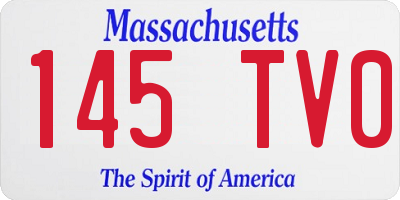 MA license plate 145TV0
