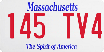MA license plate 145TV4