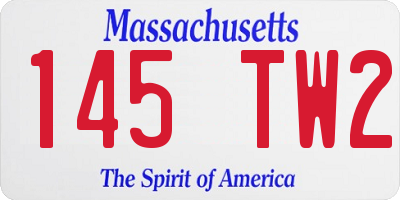 MA license plate 145TW2