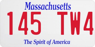 MA license plate 145TW4