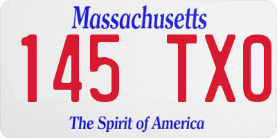 MA license plate 145TX0